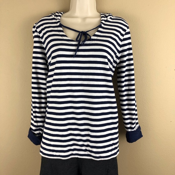Gap Blue White Stripe Hoodie - Picture 15 of 16